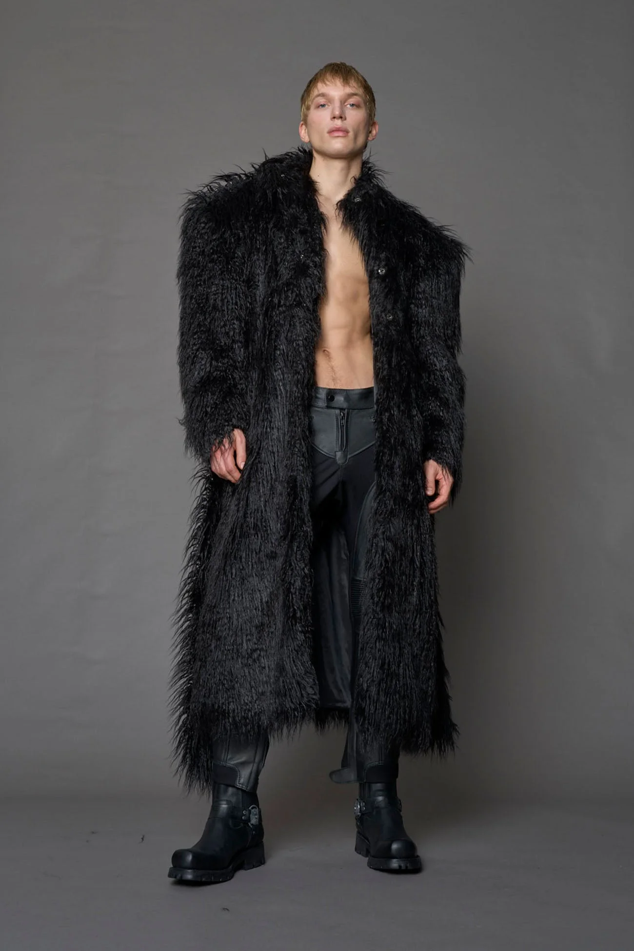 Midnight Faux Fur Coat - Image 5