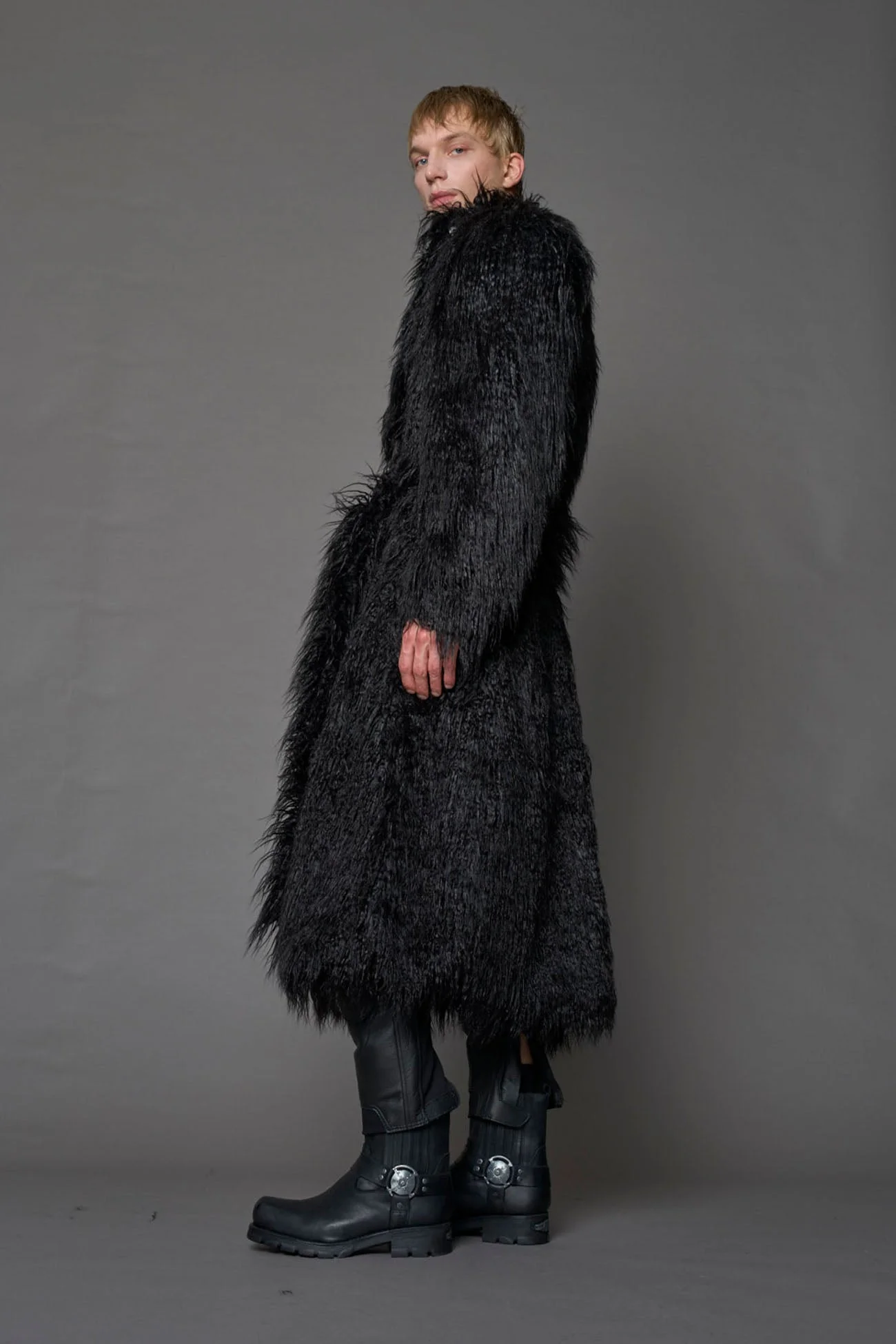 Midnight Faux Fur Coat - Image 7
