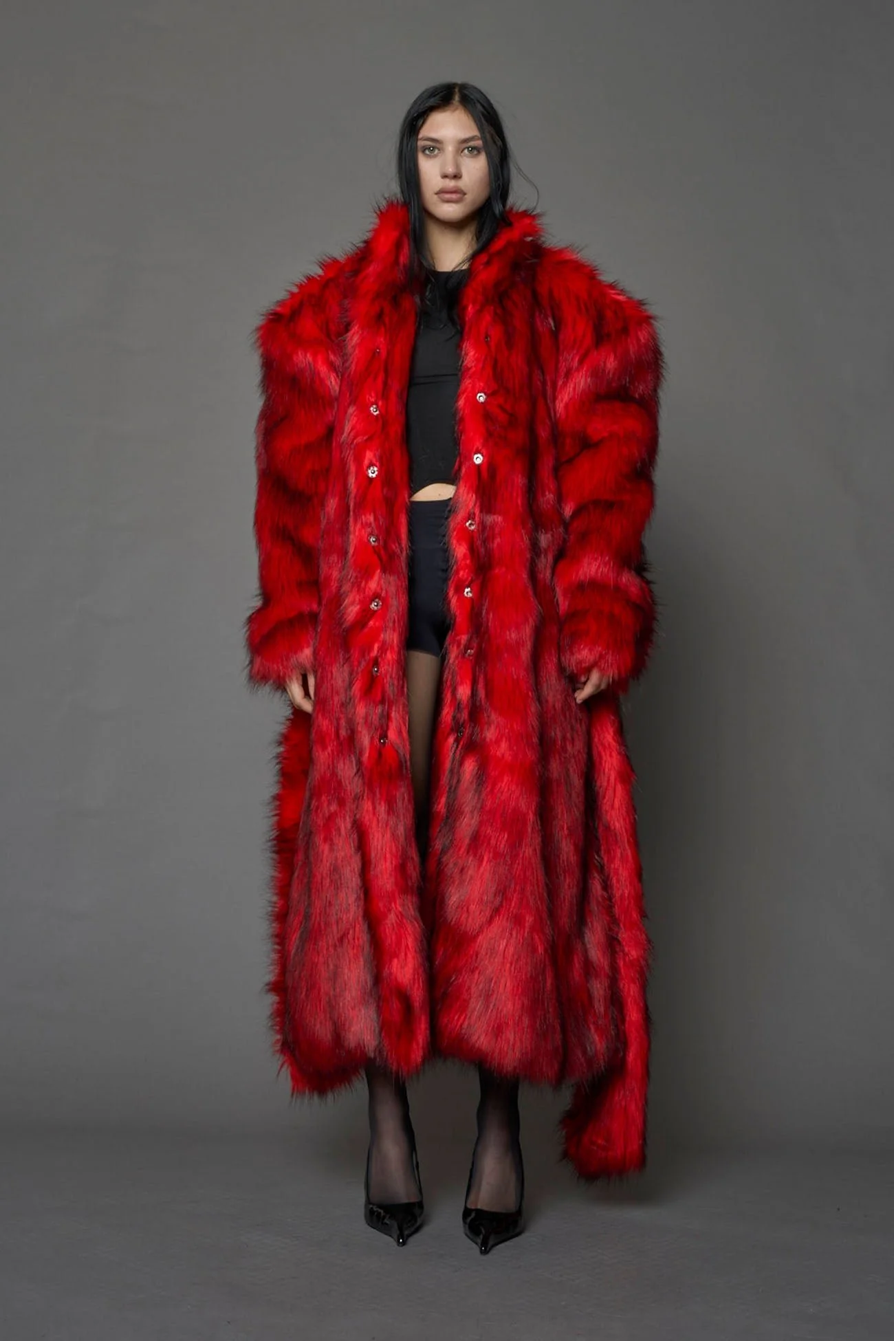 Midnight Faux Fur Coat - Image 8