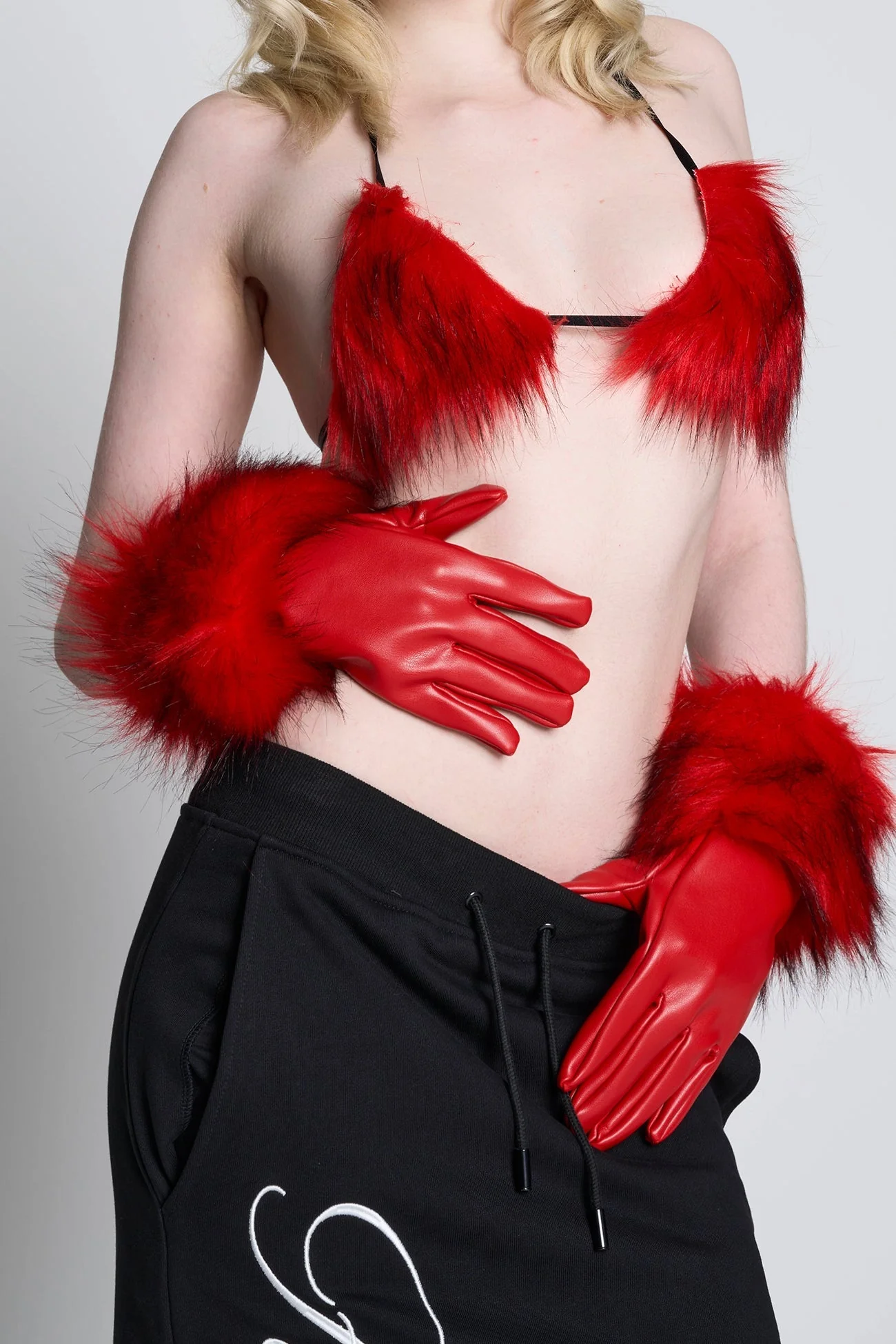 Midnight Faux Fur Gloves - Image 8