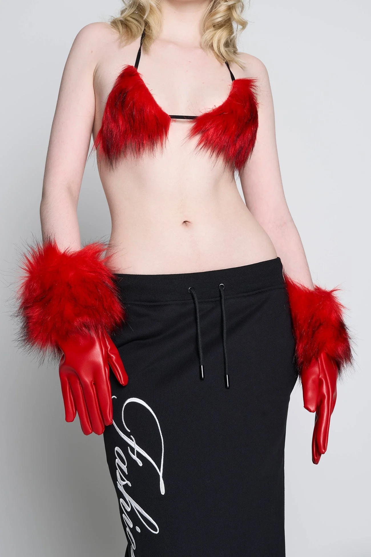 Midnight Faux Fur Gloves - Image 9