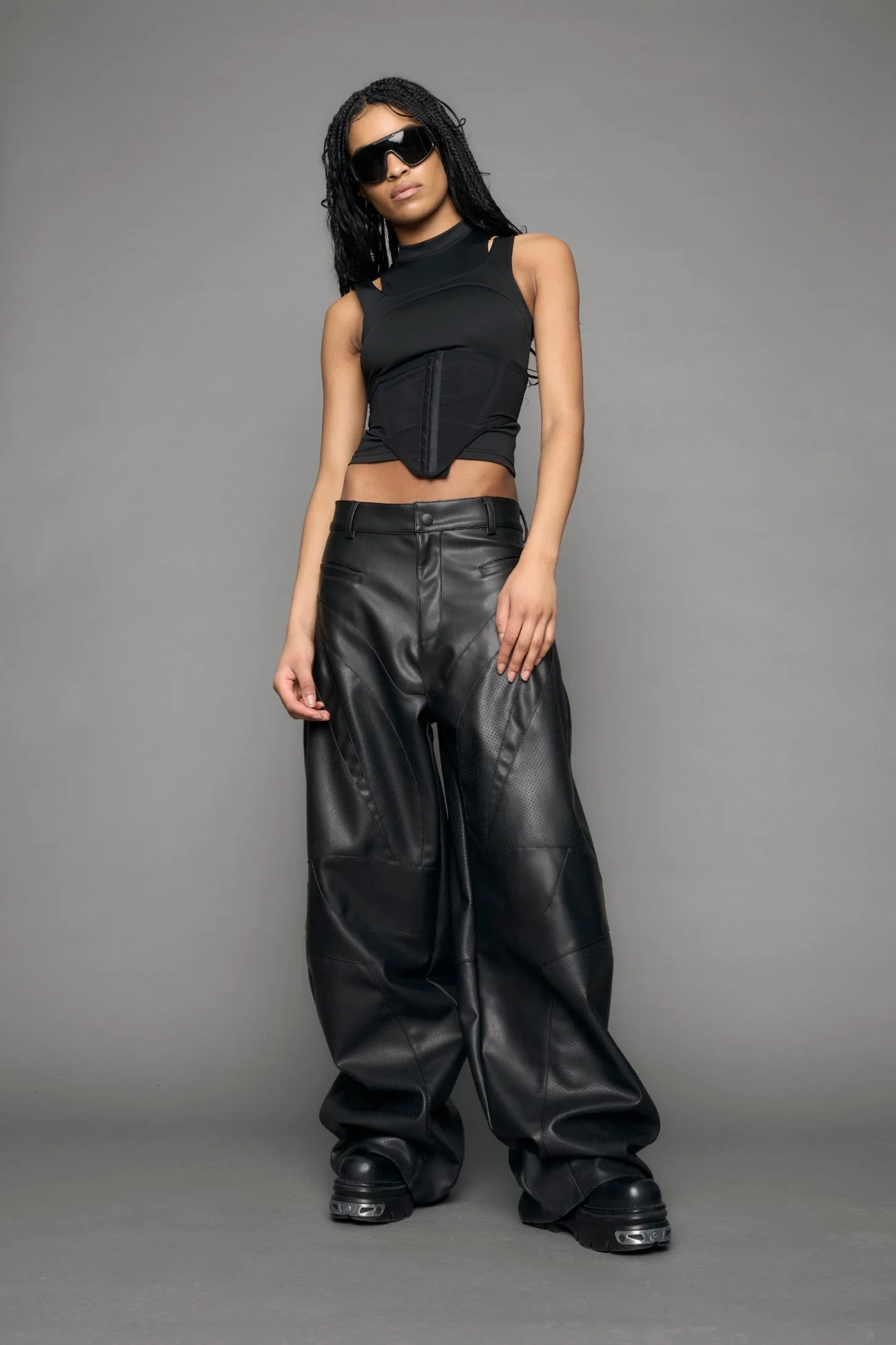 Moto Leather Baggy Pants - Image 2