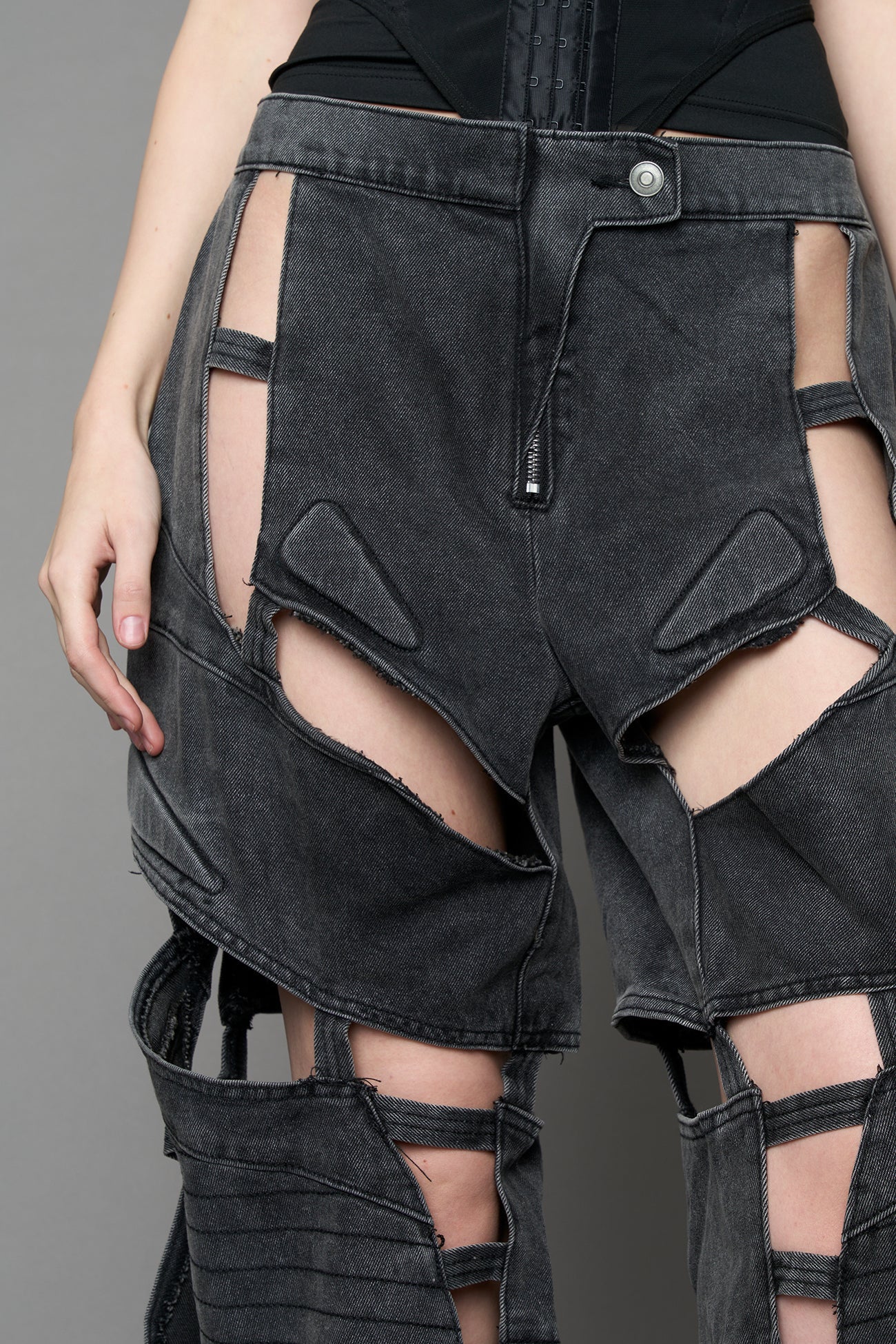 Moto Denim Floating Pants - Image 10