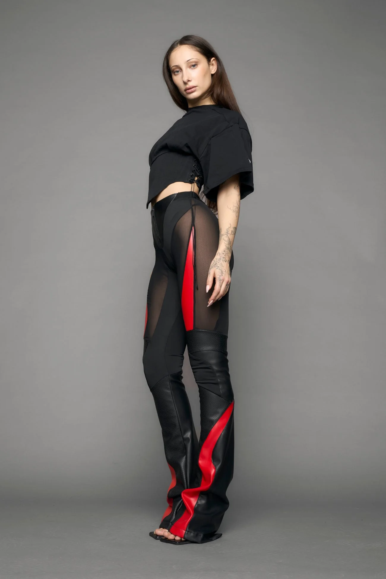 Perforated Moto Mesh Pants - Image 3