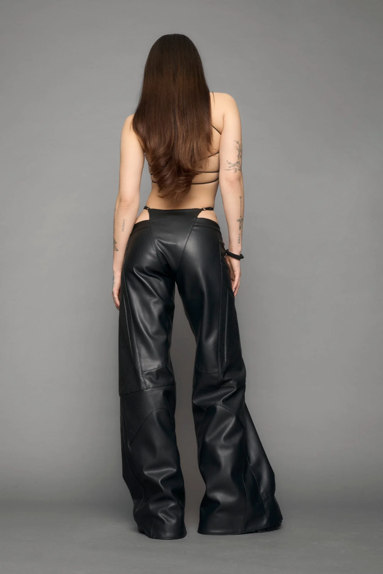 Perforated Moto Thong Pants - Image 3