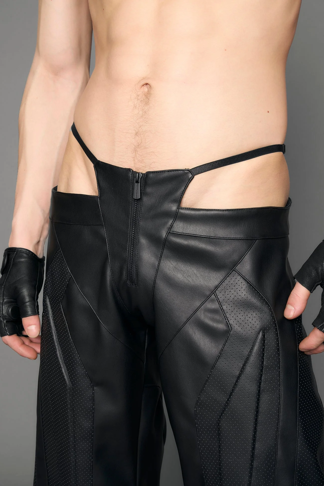Perforated Moto Thong Pants - Image 6