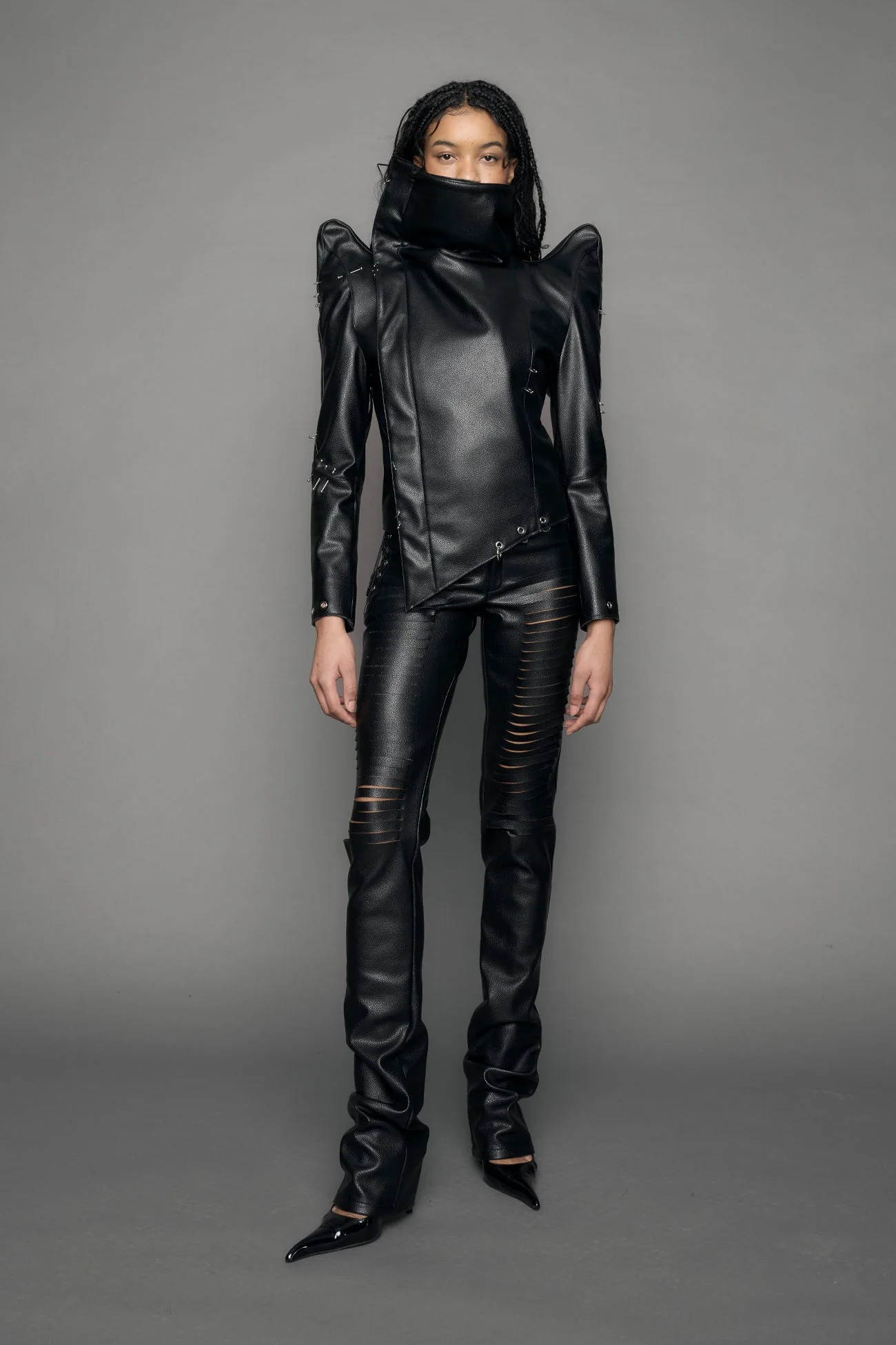 Pierced High Collar Jacket
