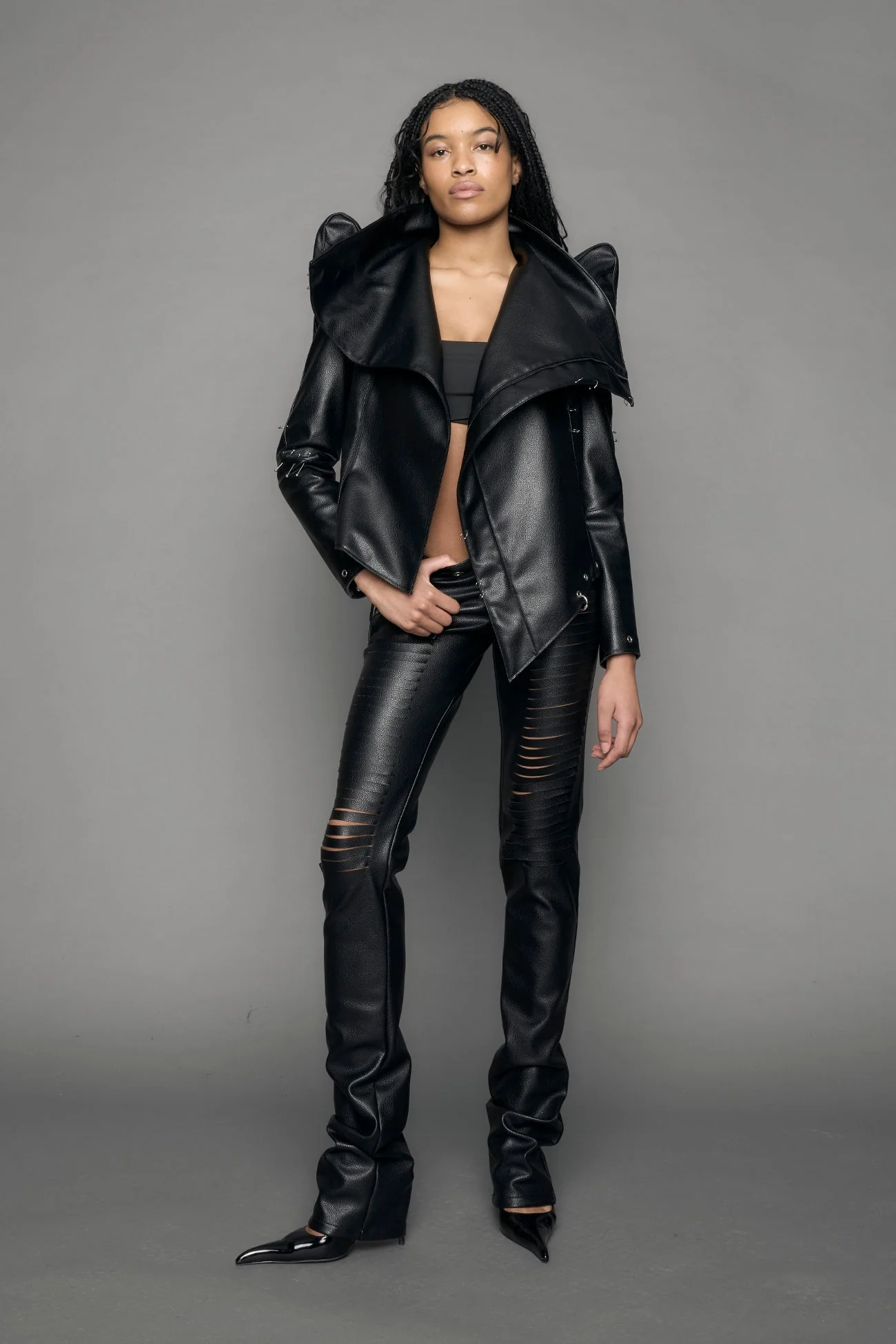 Pierced High Collar Jacket - Image 2