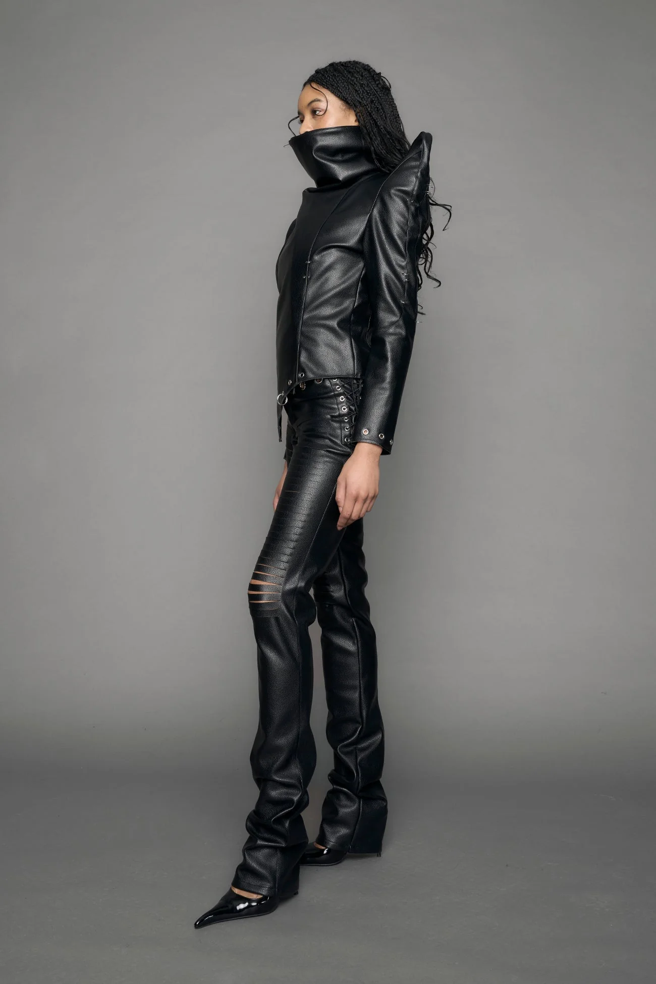 Pierced High Collar Jacket - Image 3