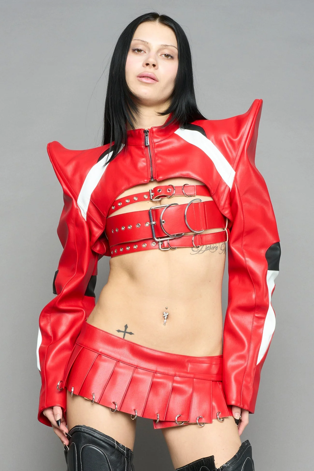 Pleated Mini Skirt With Rings - Image 7