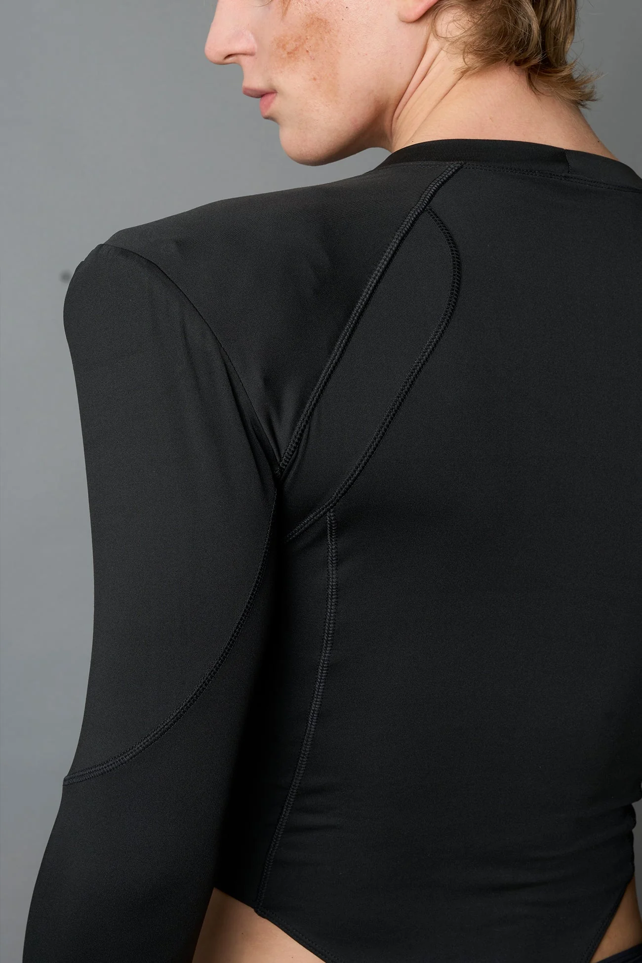Power Shoulder Bodysuit - Pouch Panty - Image 4