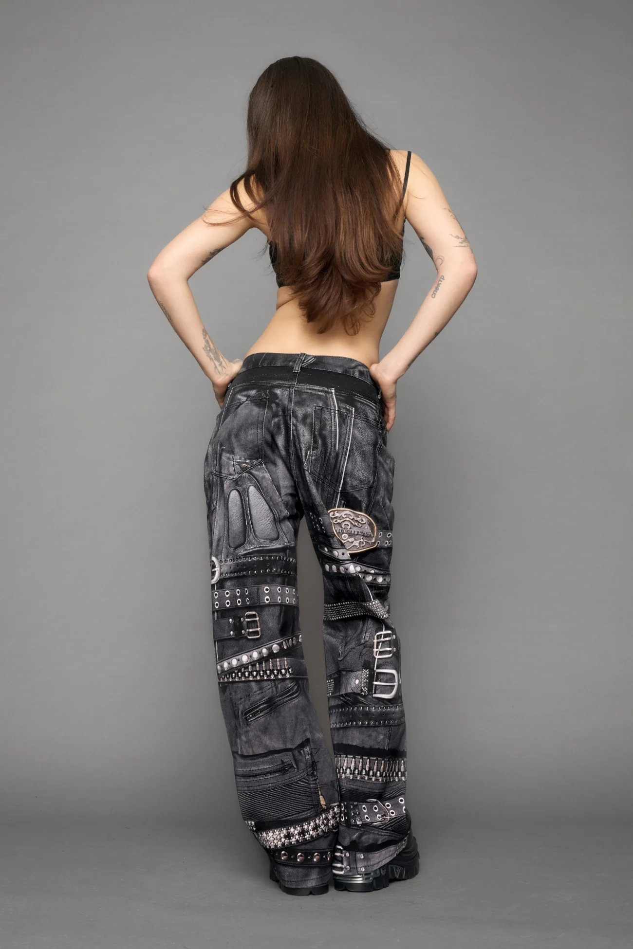 Printed Moto Baggy Pants - Image 3
