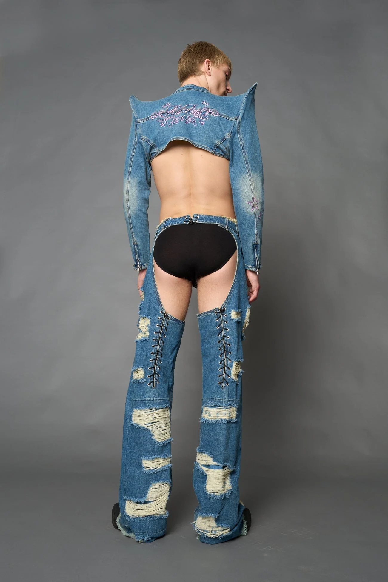 Spike Denim Bolero Jacket - Image 10