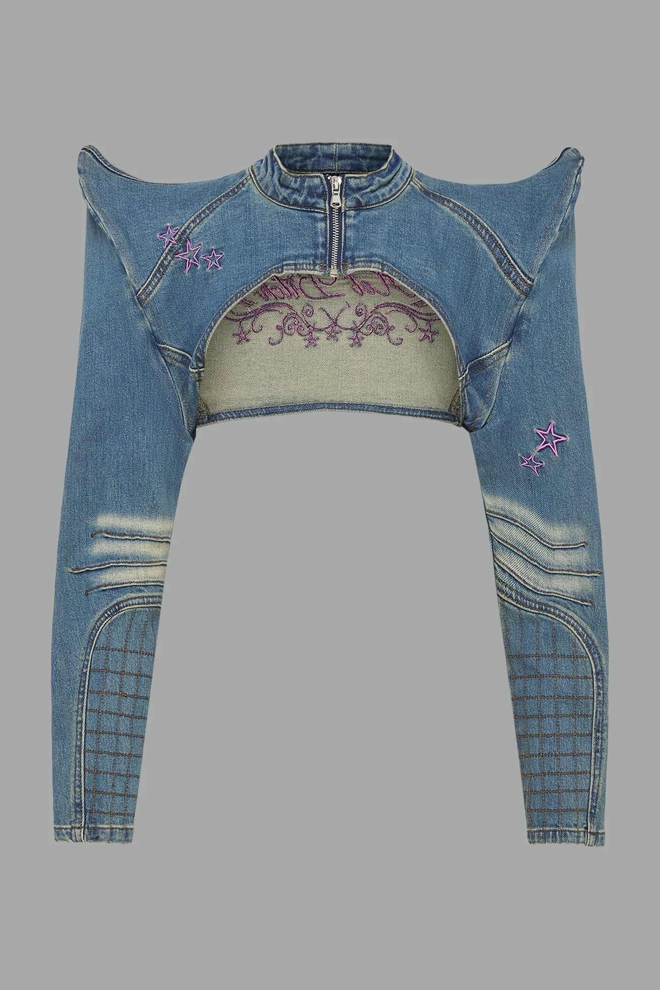 Spike Denim Bolero Jacket - Image 11