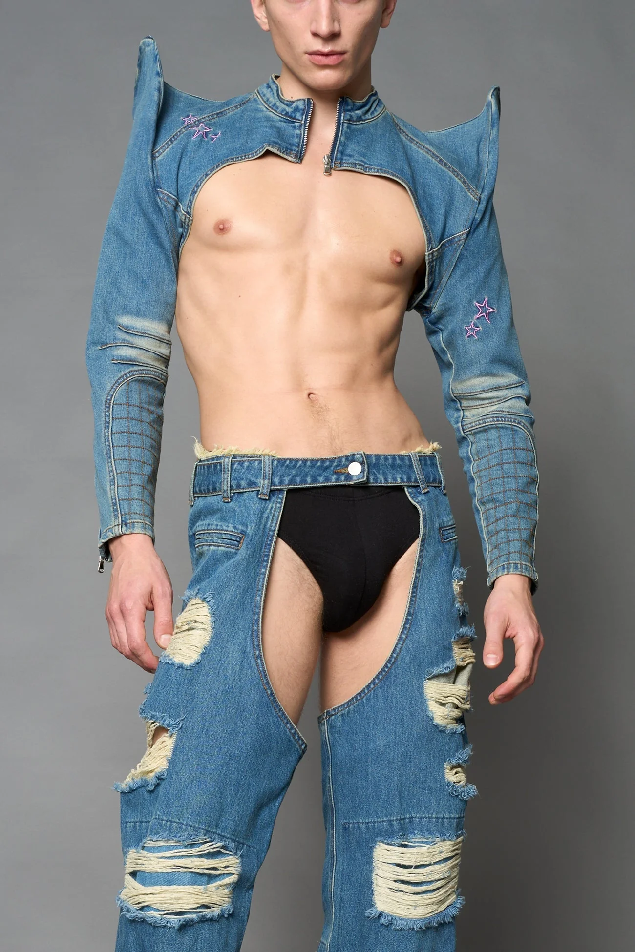 Spike Denim Bolero Jacket - Image 8
