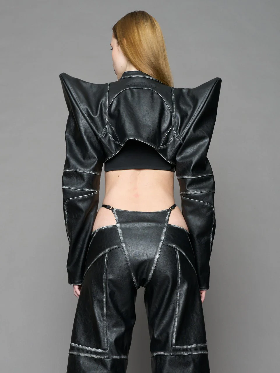 Spike Moto Bolero Jacket Black Washed - Image 3