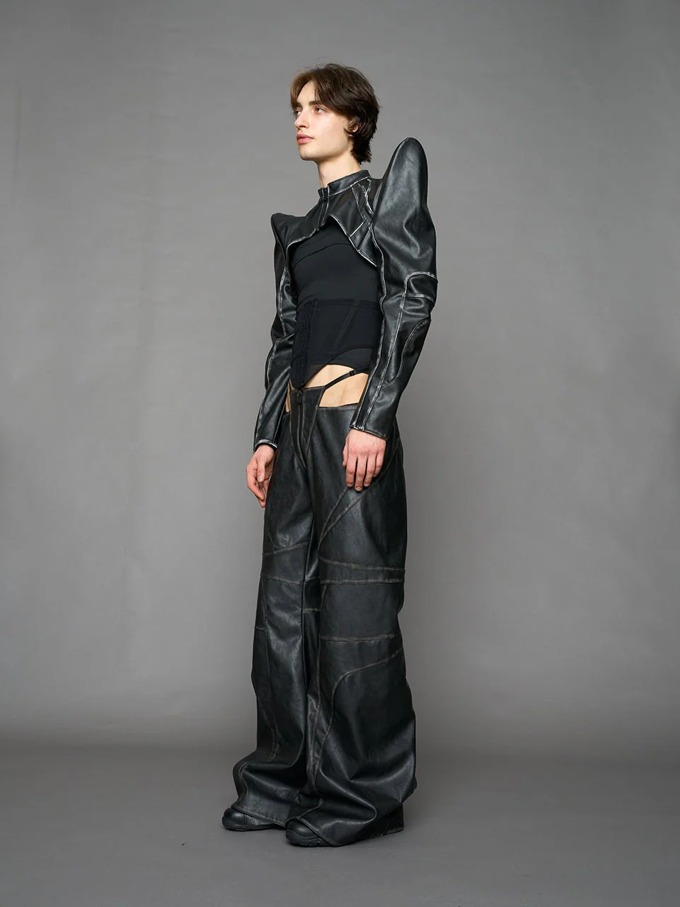 Spike Moto Bolero Jacket Black Washed - Image 6