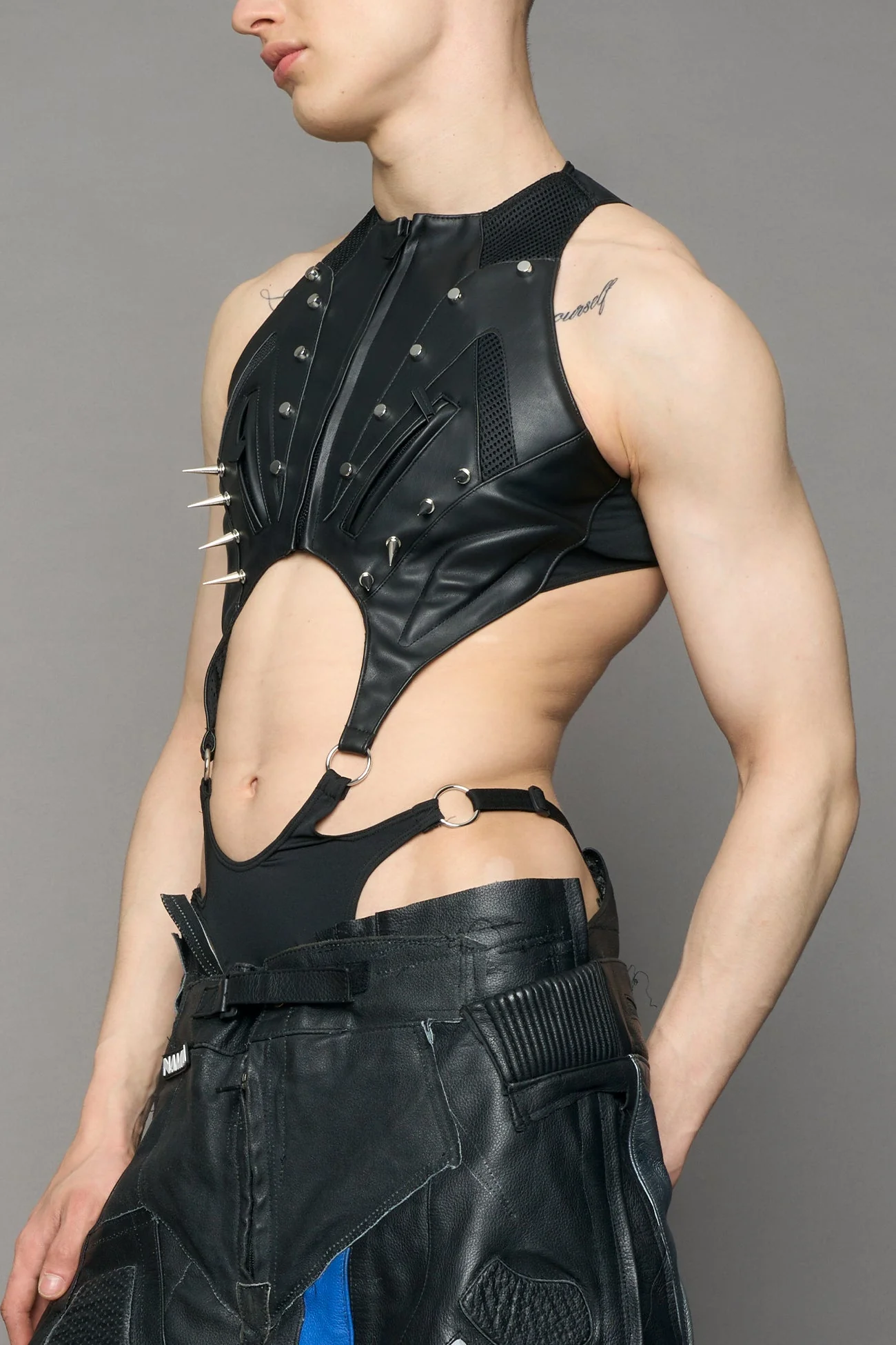 Studded Octane Moto Body Pouch Panty