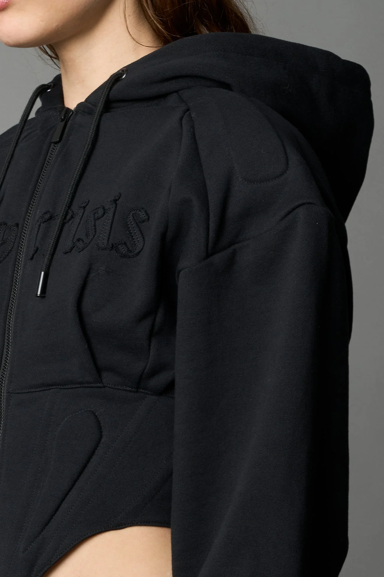 Sweat Corset Zip Hoodie - Image 6