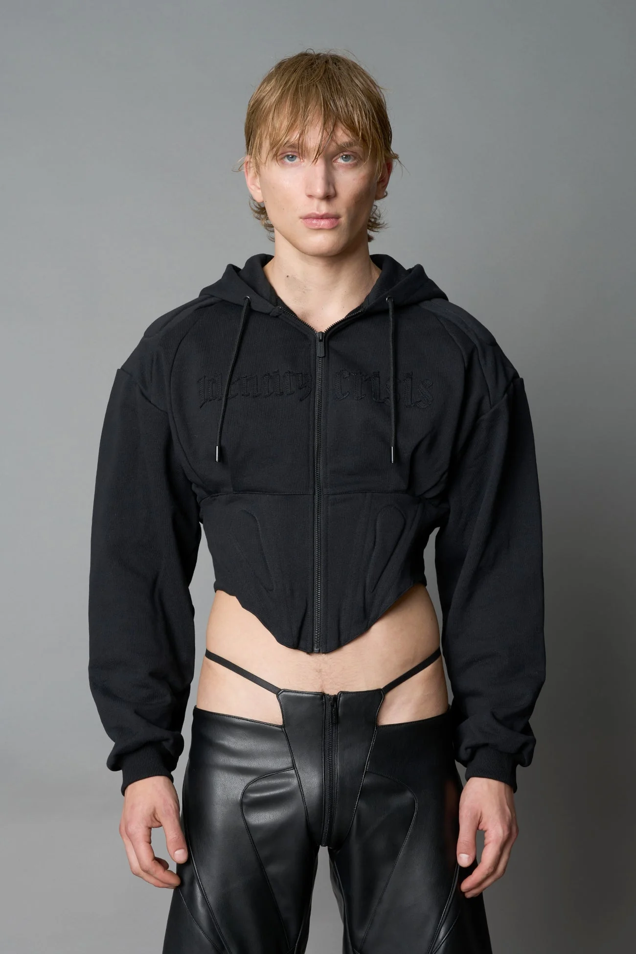Sweat Corset Zip Hoodie - Image 7