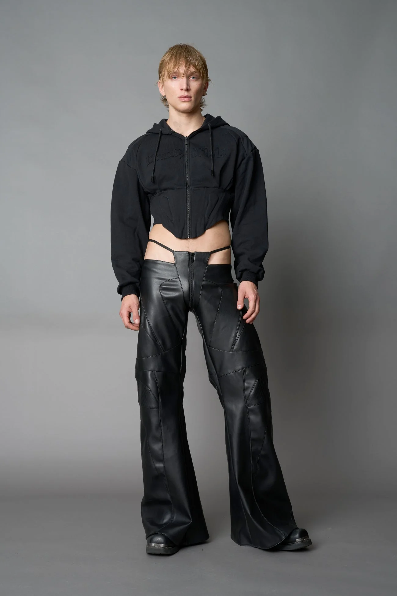 Sweat Corset Zip Hoodie - Image 8