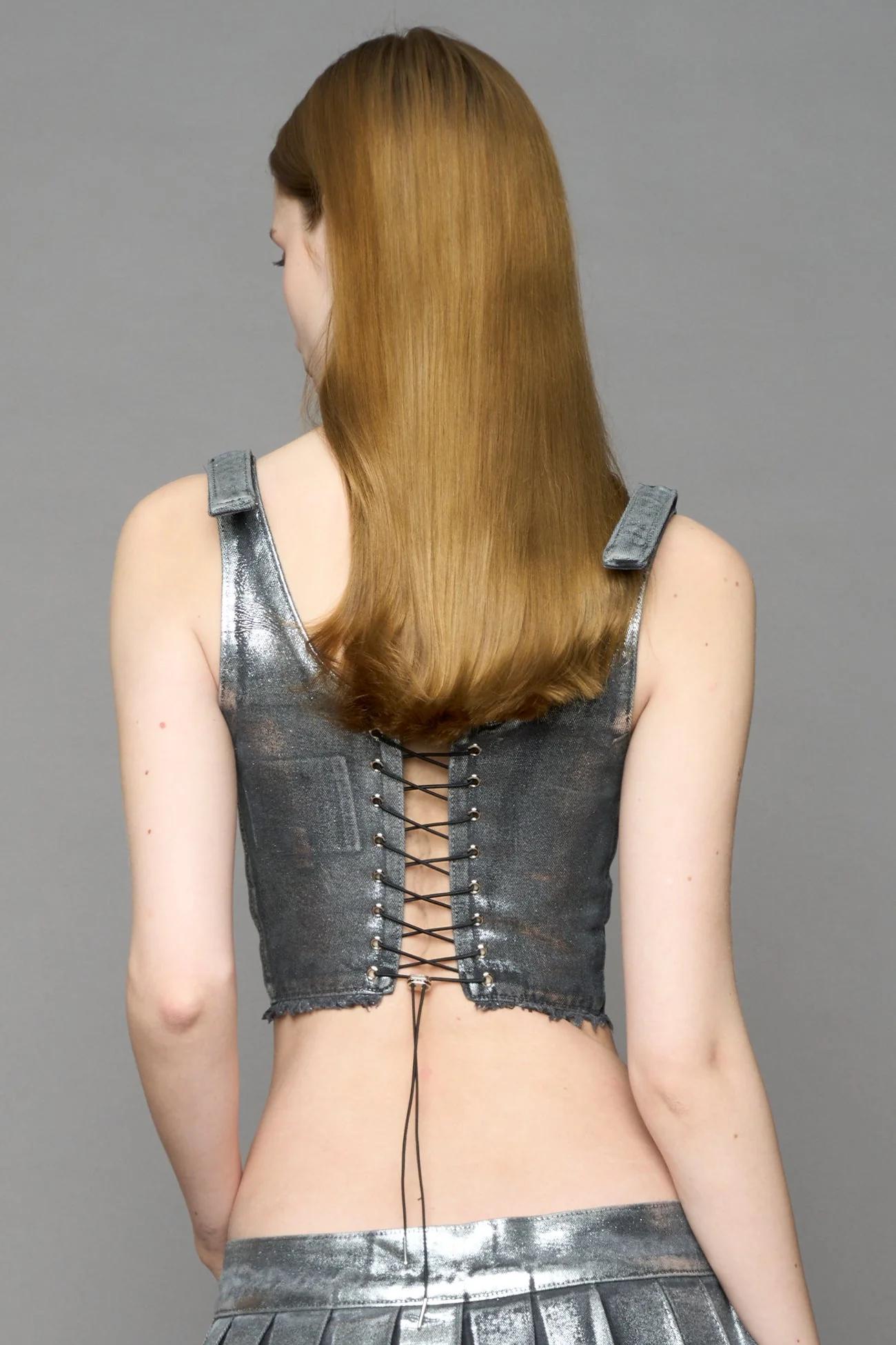 Silver Plated XTC Denim Corset - Image 7